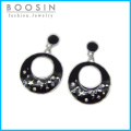 Boucles d&#39;oreille fantaisie rondes en forme de lune et d&#39;étoiles # 22228